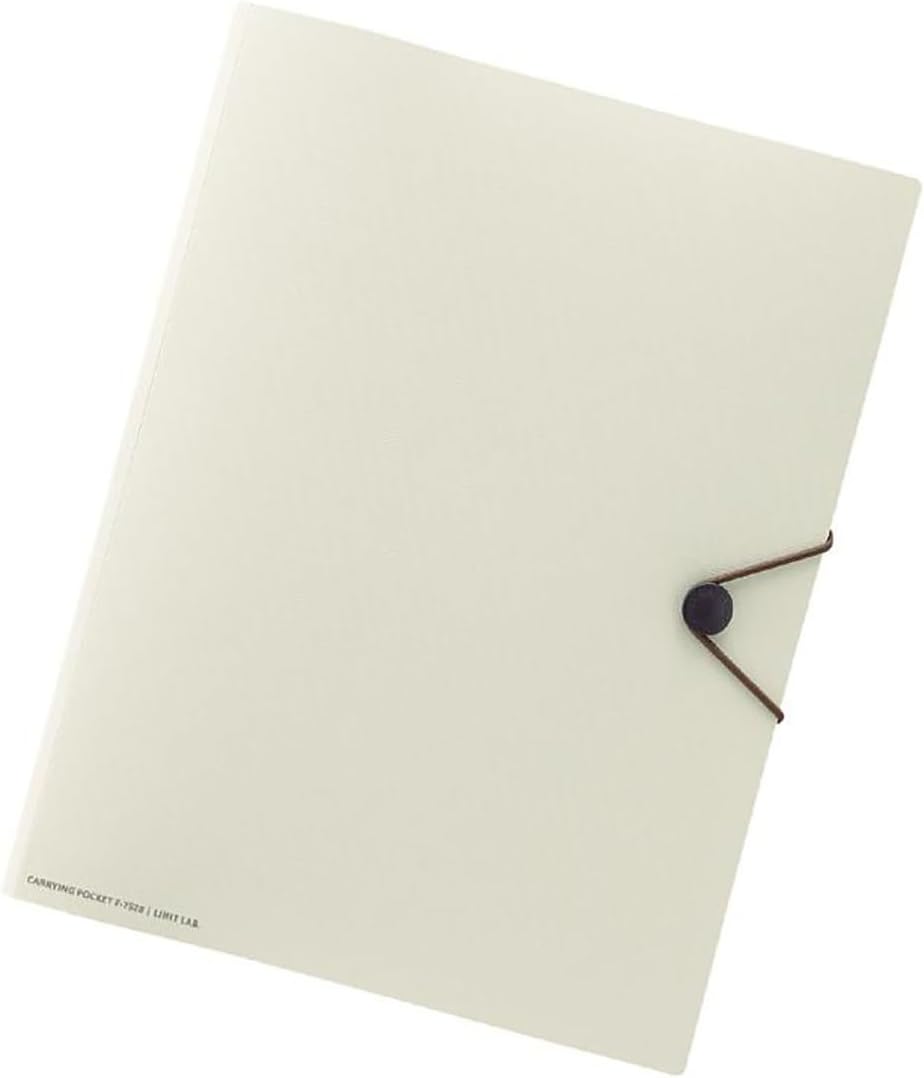 LIHITLAB A4 Carrying Pocket File Folder with 11 Pockets, Biege