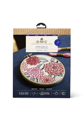 DMC   DMC Dahlias (14.5cm) Kit de Bordado de Punto de Cruz   1 Conjunto