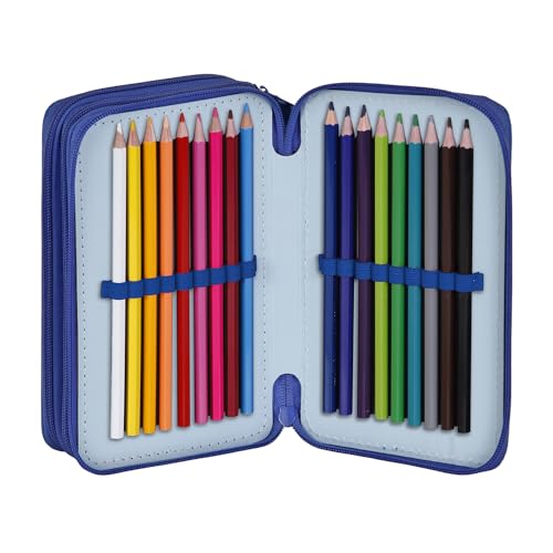 Sonic The Hedgehog - SEGA Unisex Kinder 06677 Gefülltes Dreifach-Federmäppchen Sight, Blau, Einheitsgröße