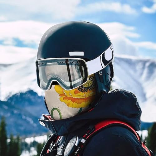 Balaclava para hombre y mujer, máscara completa para esquí, ciclismo y motociclismo, con diseño floral miniatura 5