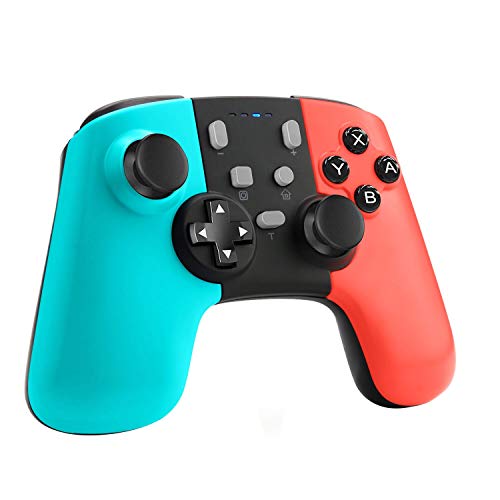 ETPARK Manettes pour Switch, Bluetooth Manette avec Batterie Rechargeable/Turbo/6-Axis Gyro/Double Moteur pour Switch Lite et Nintendo Switch Pro