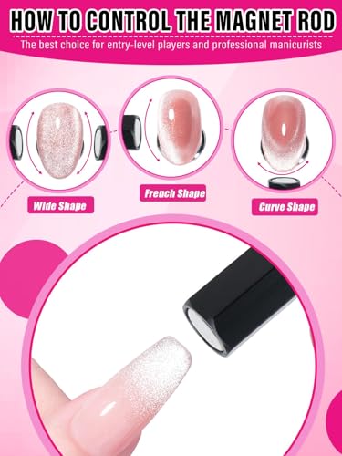 2 peças de ferramentas de ímã de unha, EBANKU atualizado 5 em 1, ímã olho de gato, multifunções, hex
