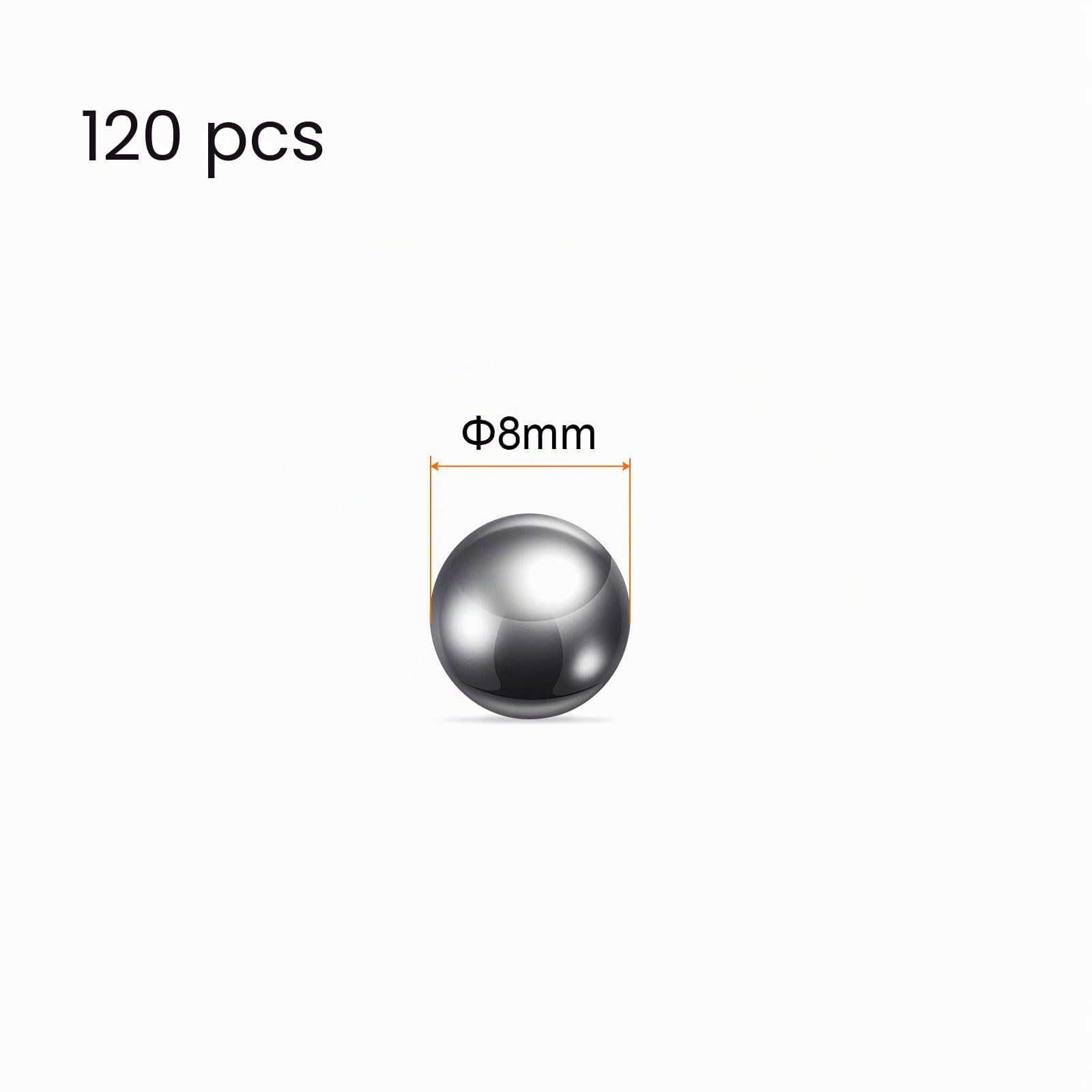 QUARKZMAN 120pcs Précision Billes 8mm Diamètre 316L Inox Acier pour Roulements
