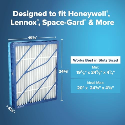 Image of Filtrete 20x25x4 Refillable Air Filter Starter Kit, MPR 1550, MERV 12, 1 Reusable Air Filter Frame & 2 Air Filters, Fits Honeywell & Lennox, Allergen Bacteria & Virus, Actual size 19.88 x 24.62 x 4.25