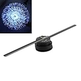 Ventilador de Holograma 3D, 16.5in 3D LED WiFi Ventilador Holográfico Proyector de Video Pantalla de Publicidad, Alta Resolución 224 Cuentas de Luz LED Ventilador Holográfico para Tienda de(EU)