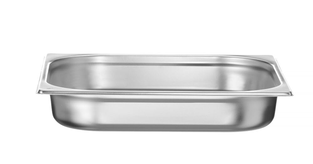 HENDI Contenitore Gastronorm GN 2/3, Budget Line, resistenza termica -40 °C a 250 °C, per forno e bagnomaria, 5,5L, 354x325x(H) 65mm, acciaio inox
