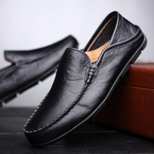 Image of Go Tour Men's Premium Genuine Leather Casual Slip on Loafers Breathable Driving Shoes Fashion Slipper