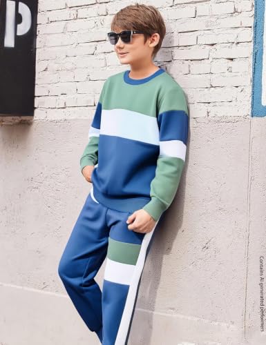 Image of mkodopy Boys Clothes Hoodie Sweatsuits Tops and Pants Boys Fall Winter Outfits Boy Clothing Set