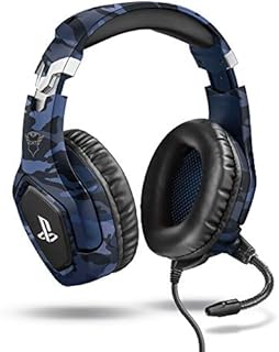 Trust Gaming 23532 GXT 488 Forze-B [Officially Licensed for PlayStation] Gaming Headset for PS4 and PS5 with Flexible Microphone and Inline Remote Control, Blue