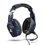 Trust Gaming Headset GXT 488 Forze-B - Officially Licensed for PlayStation - PS4 and PS5 Headset with Folding Microphone and Adjustable Headband, 3.5 mm, Over-Ear Headphones with Cable - Blue