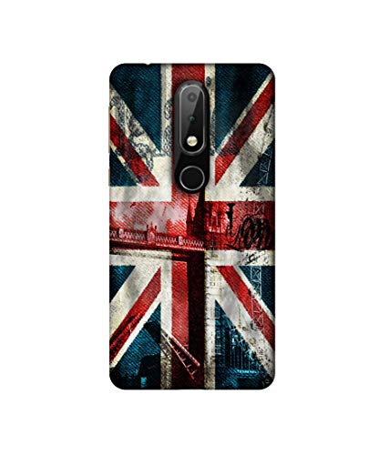 Image of London Flag Wallpaper Design 3D Printed Hard Back Case Cover for Nokia 6.1 Plus 4G