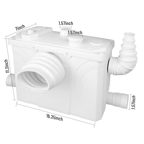 Bomba de sumidero maceradora de 700 W, molinillo de aguas residuales con 4 entradas y 2 salidas para inodoro, ducha, baño, fregadero, cocina y agua residual de inodoro marino