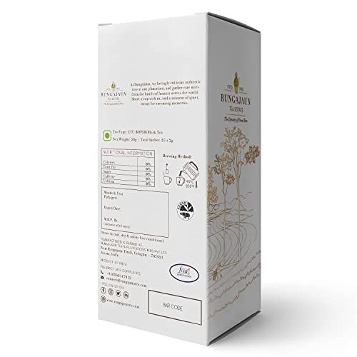 Image of Rungajaun Eternal Assam Tea 50gms, Black Tea Pouch Granules, Assam Chai, Black Tea, 100% Natural Tea, Strong Black Tea, Assam Tea Box, Assam Black Tea, Granules Tea
