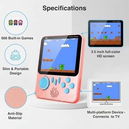 Image of SNAPTRON Handheld Gaming Console for Kids & Adults| G7 Retro Game Console| 666-In-1 Built-in Classic Video Games| Portable Gaming Console| Rechargeable Game Console for Boys 7-14 Years| Retro Game Box