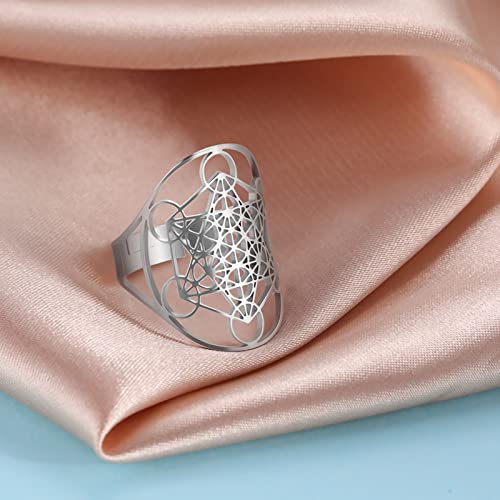 UNIFT Metatron’s Cube Ring for Men Women Stainless Steel Mysterious Sacred Geometry Archangel Magic Hexagram Ring Yoga Spiritual Symbols Talisman Jewelry4