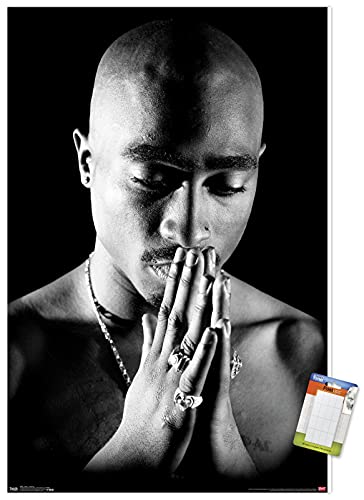 Trends International Tupac-Praying Mount Wall Poster 22.375 x 34 Poster & Mount Bundle Dormitory