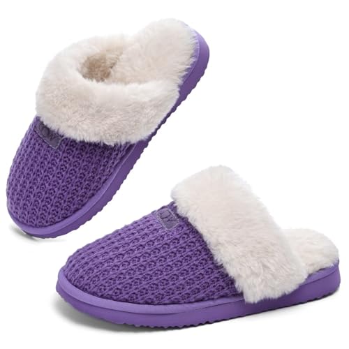 Image of OOW Cozy House Slippers for Women with Memory Foam Fuzzy Shoes for Indoor