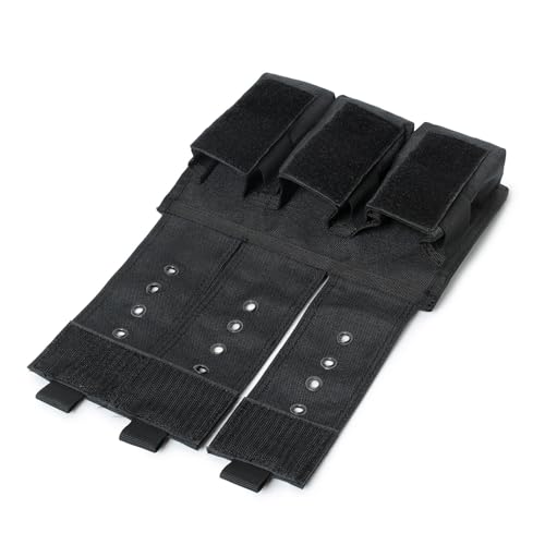 Mag Pouch, Triple Pistol Magazine Bag with Molle Webbing Water Resistant Mag Holder for Rifle Pistol Airsoft Shooting - Image 2