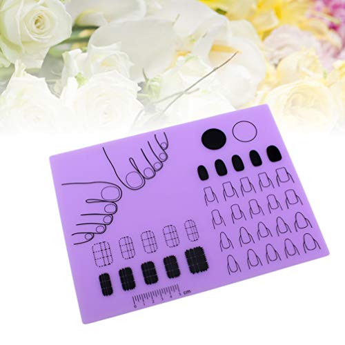 Silicone Nail Art Stamping Mat Nail Decals Practice Manicure Mat Nail Art Table Pad Manicure Protector For Nail Salons (Purple) 28X21Cm #TOP3