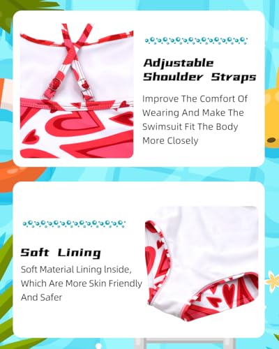 BAYIMEE Girls One Pieces Swimsuit Cute Swimwear Bathing Suits 2-12 Years3