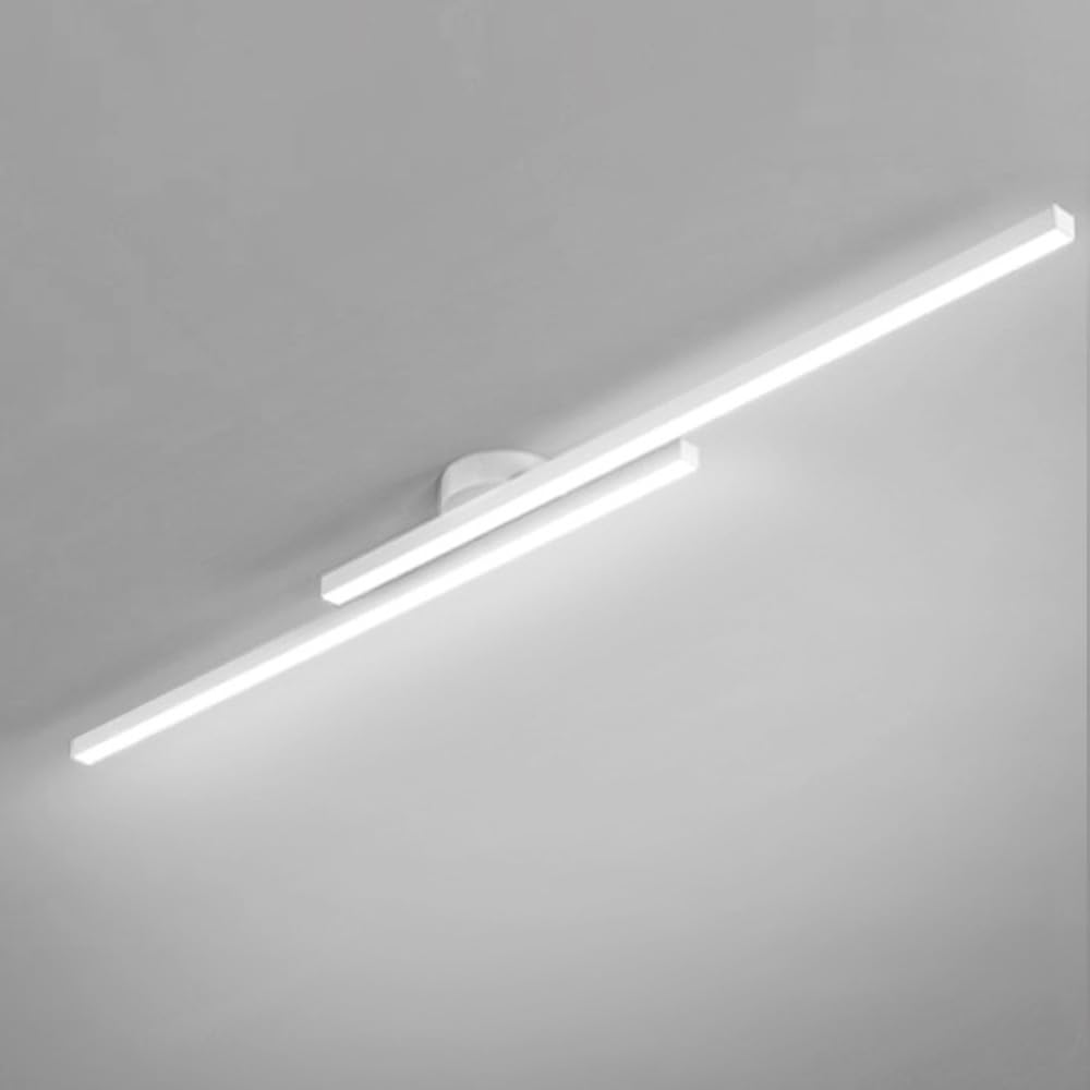 LYMSXAZOU Modern LED Linear Ceiling Light - Long Semi-Recessed Fixture for Hallway Kitchen Island Dining Room and Office Stylish Interior Pendant Lighting