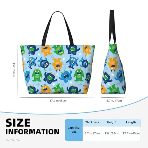 Cartoon Monster Large Beach Bag Waterproof Sandproof Swim Tote Pool Bag For Women With Zipper3