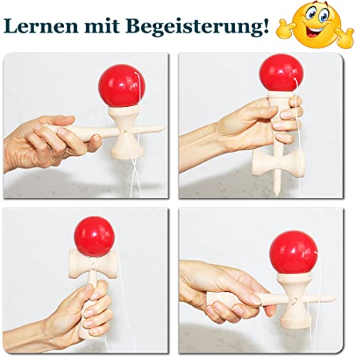 EasY FoxY ToY Kendama Mokuru Original Holzspielzeug; Geschicklichkeits Spiele Drinnen & Draußen Für Kinder ab 6 Jahren; Geschenke Für Jugendliche; Konzentrationspiele, Ahds Stresskiller