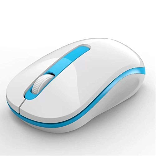 Souris sans fil office 2.4G blanc bleu pour jeu et ordinateur de bureau performant
