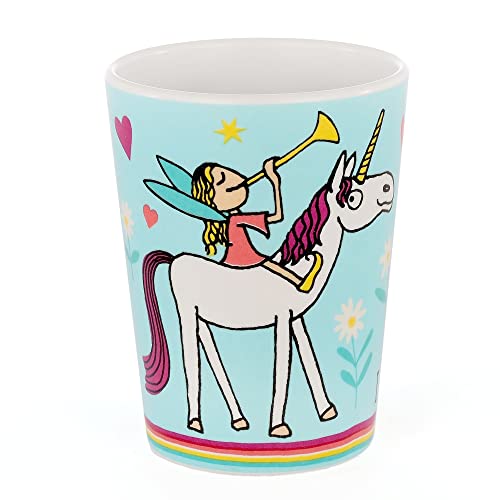 Tyrrell Katz Kids Unicorns Printed Beaker in Blue - Dishwasher Safe Children’s Drinking Cup Everyday Melamine Tableware - 9 x 7 cm