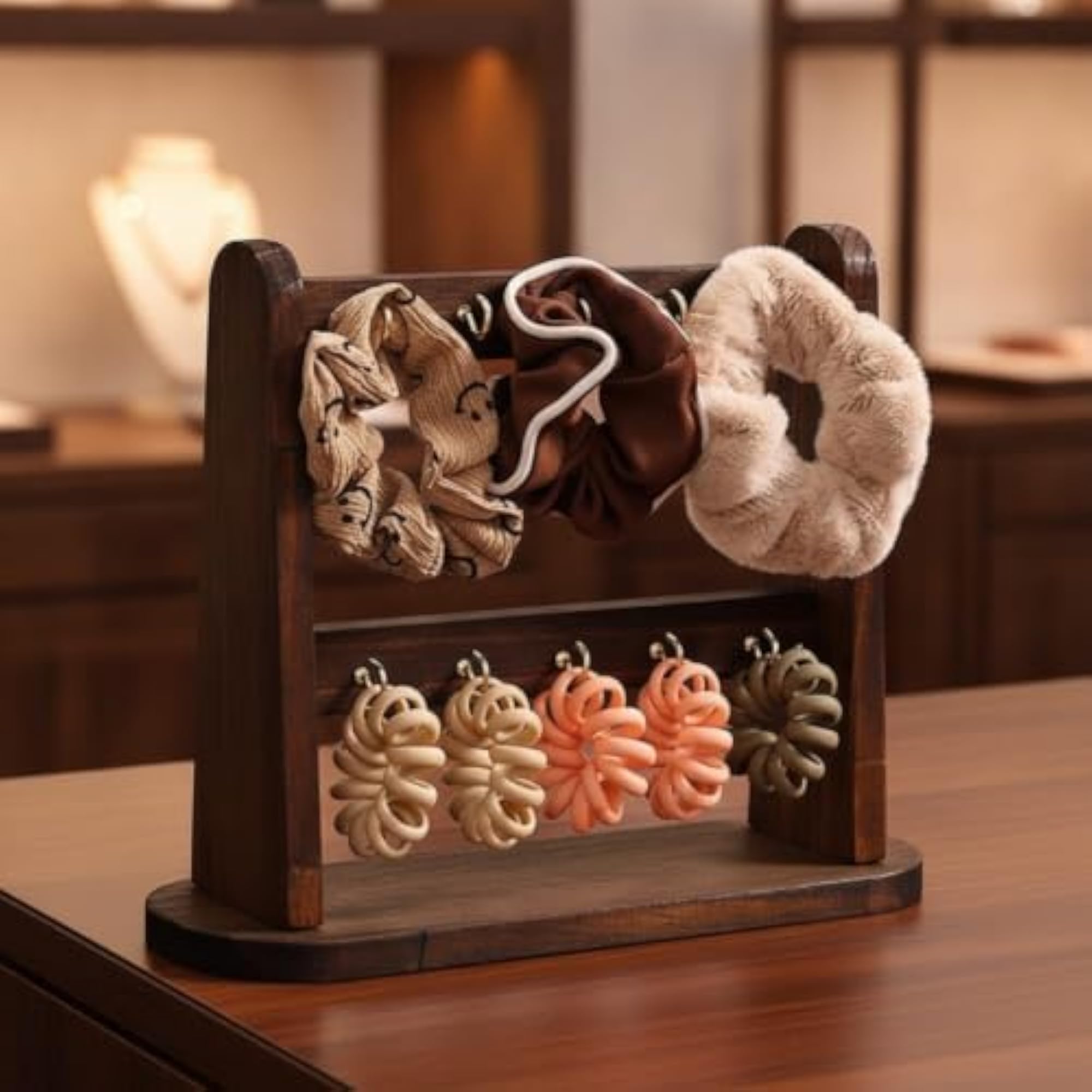 Two-Tier Jewelry Display Stand for Vanity, Multifunctional