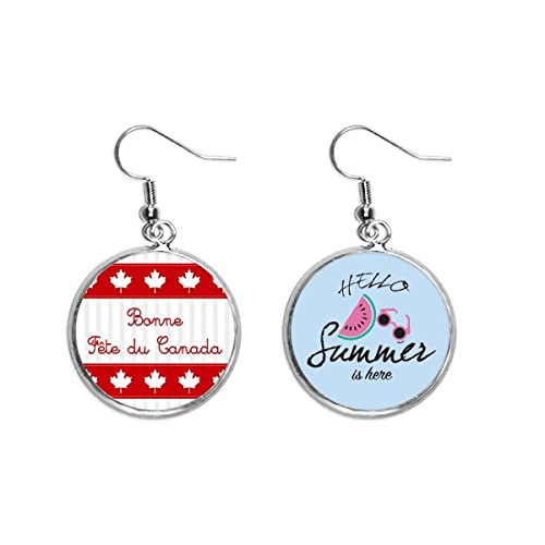 Pendientes de sandía para fiestas de verano y moda playera divertida