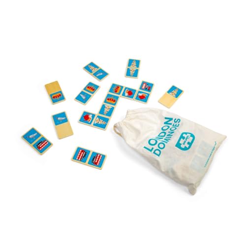 Bigjigs Toys London Dominoes - Pack de 28 dominós de madera miniatura 2