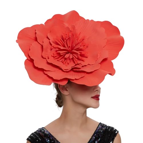 EHOTER Grand bibi à fleurs pour femme - Accessoires de déclaration pour filles et femmes, Rouge, Taille unique