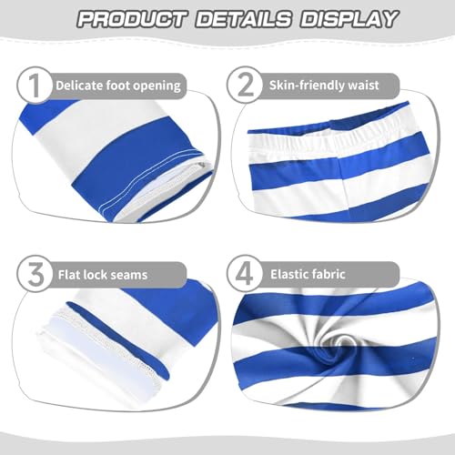 Bolaz Toddler Girls Leggings Printed Yoga Pants Leggings Blue Stripe for Kids3