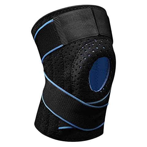 GOKOCO Knee Brace, Knee Compression Sleeve Support with Patella Gel Pad & Side Spring Stabilizers, Knee Protector for Running, Meniscus Tear, Arthritis, Joint Pain Relief, ACL,Injury Recovery Cover