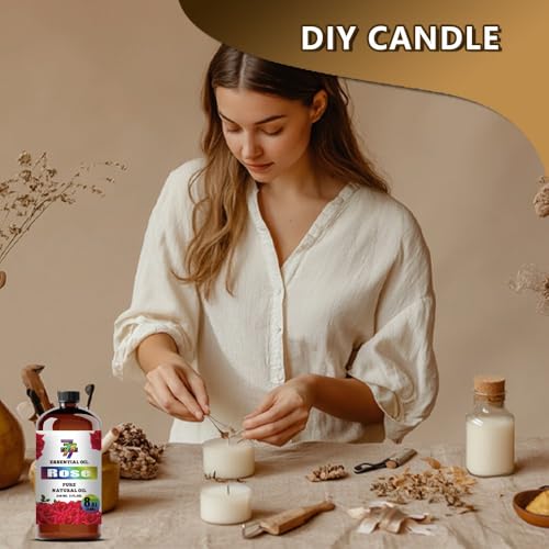 Image of Rose Essential Oil for Massage Diffuser Aromatherapy 8 fl oz