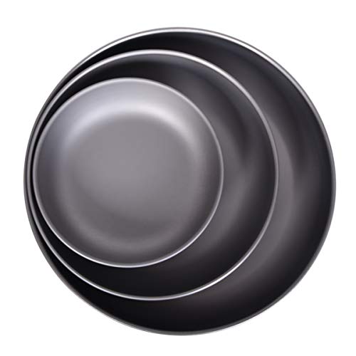 Ibasingo 3 Pieces Set Titanium Pan Set Camping Cooking Pan With With Carry Mesh Bag Dish Plate Ultralight For Outdoor Camping Tableware Cookware Mess Kit A-Ti1104T #TOP2