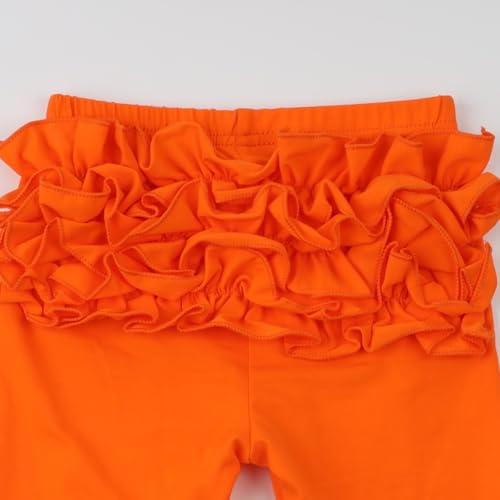 Image of HOOLCHEAN Baby Toddler and Little Girls Ruffles Buttocks Leggings Solid Color Pants