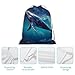 Humpback Whale Drawstring Backpack Cute String Bag Canvas Daypack Travel Sackpack 30x40cm