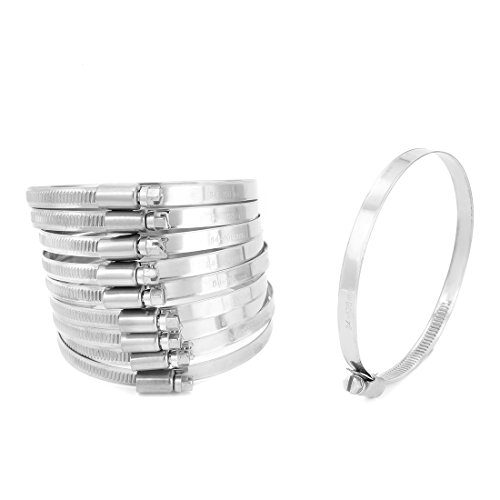 Aexit 84mm to 108mm Dia Range 201 Stainless Steel German Type Hose Clamp Hoop 10pcs (c56e2c165f1b96e53f607c3d74a5ae05)
