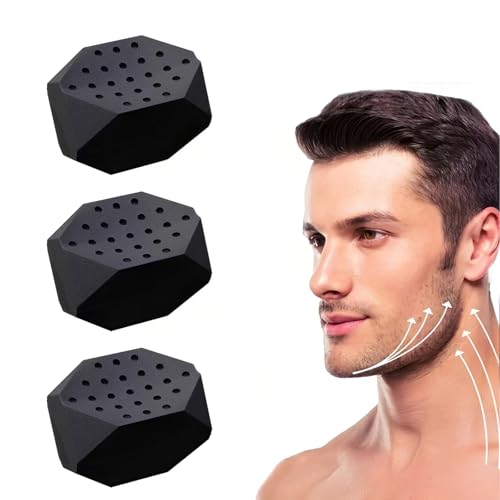 Image of 3 PCS Jawline Exerciser,Jawline Shaper for Men and Women, Facial Exercise Tool for Defined Jawline and Neck Toning, Black Silicone Jaw Trainer for Daily Workout