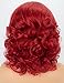 K'ryssma Short Curly Bob Red Synthetic Lace Front Wigs for Women Cosplay Party