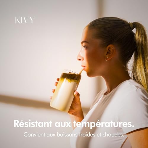 Verres à Eau, Matcha & Cocktail KIVY Set Longdrink avec Paille