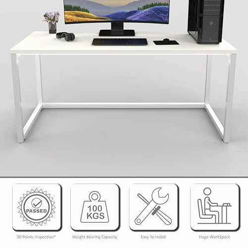 Image of Honey Touch Lizon Metal & Wood Workstation Desk for Home Office | Modern Computer Table for PC, Laptop & WFH | Minimalistic Study Desk with Strong Frame