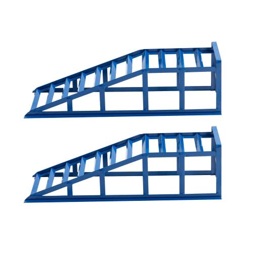 Ponte sollevatore per auto, 2000 kg, set di 2 rampe idrauliche, ingresso piatto a 23°, per cambio olio e cura dell'auto, in acciaio, 94,8 cm, blu