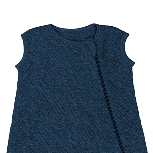 Image of HonestBaby Organic Cotton Matelasse Wearable Blanket, Dark Navy, Large
