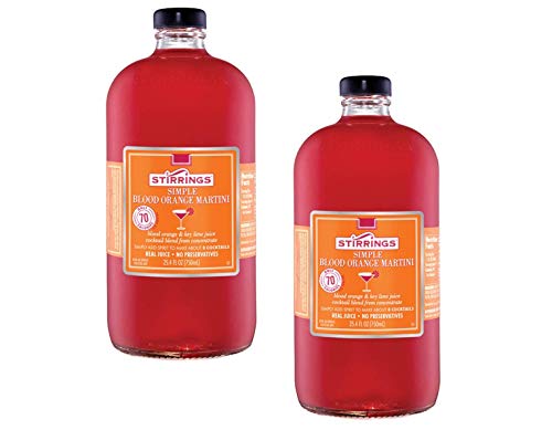 Stirrings Simple Blood Orange Non-Alcoholic Cocktail Mix, TWO 25.4 fl. oz. (750ml) Bottles