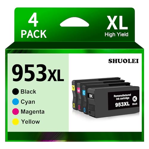 Wewant 953XL Cartucce Inchiostro HP 4 Pezzi – Nero, Ciano, Magenta, Giallo Per Officejet Pro 7720 7730 7740 8210 8710 8720 E Compatibili