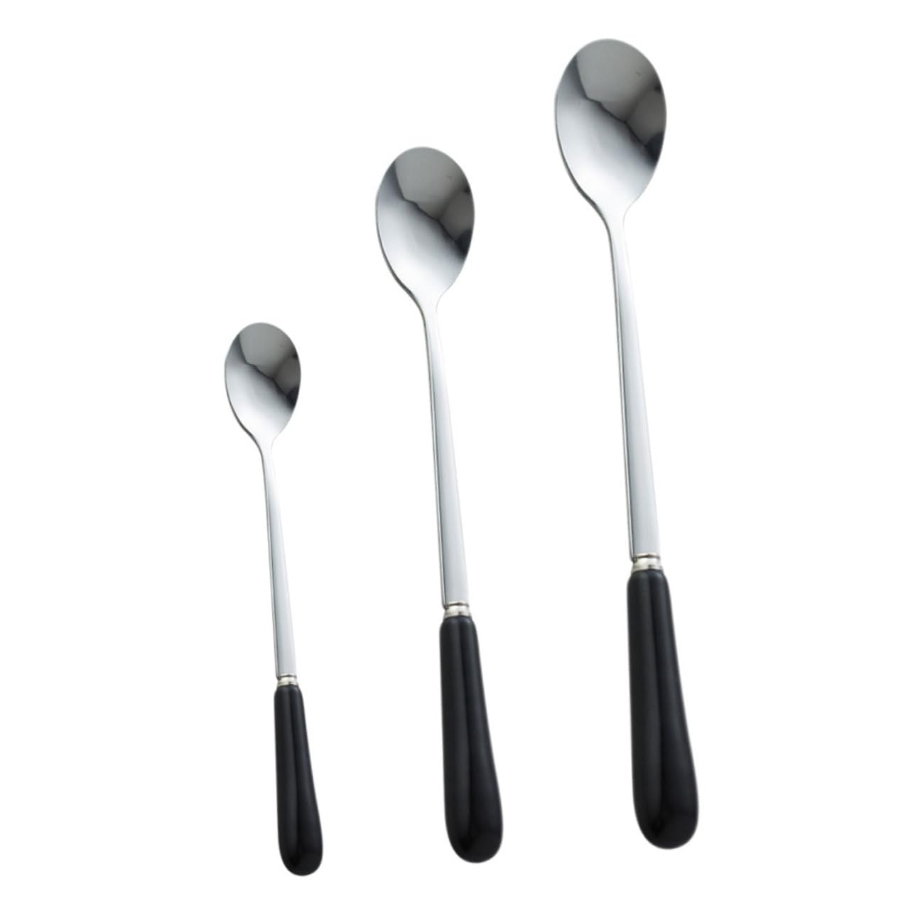 NAMOARLY 3pcs Stainless Stirring Spoons Long Handle Mixing Spoons for Home Bar Restaurant
