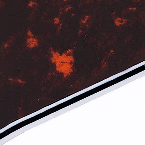 Image of Musiclily Pro 9 Holes Round Corner HH Guitar Pickguard 2 Humbuckers for Squier Bullet Series Mustang Electric Guitar, 4Ply Red Tortoise